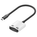 D0249 2-in-1 USB-C-sovitin AR-laseille ja pelikonsoleille - musta / valkoinen