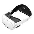 DEVASO päähihna yhteensopiva Meta Quest 3 VR-kuulokkeiden kanssa Säädettävä hihna versio 2.0, valkoinen
