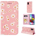 Daisy Pattern Sarja Samsung Galaxy A51 5G Lompakkokotelo - Pinkki