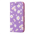 Daisy Pattern Sarja Samsung Galaxy S20+ Lompakkokotelo - Violetti