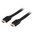 Deltaco Litteä High Speed HDMI-kaapeli Ethernetillä - 0.5m - Musta