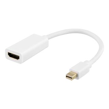 Deltaco Mini DisplayPort HDMI-sovitin - 0,2m - Valkoinen