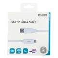 Deltaco USB 2.0 - USB-C kaapeli - 1m/3A