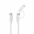 Devia EC404 Älykäs 2-in-1-pikalataus-/tiedonsiirto-USB-C-kaapeli - 1.2m - valkoinen