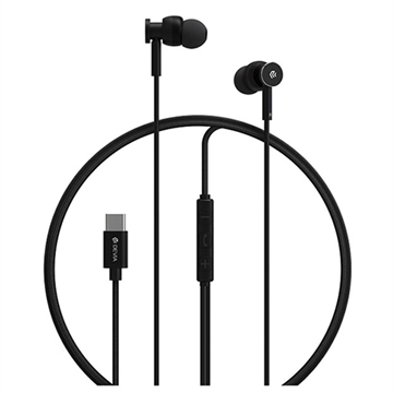 Devia M1 Metalliset langalliset USB-C-kuulokkeet - Musta
