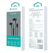 Devia M1 Metalliset langalliset USB-C-kuulokkeet - Musta