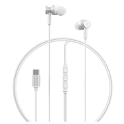 Devia M1 Metalliset langalliset USB-C-kuulokkeet - hopea