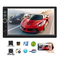 Double Din Kosketusnäytöllinen Bluetooth Autostereo Takakameralla - 7" (Bulkki Tyydyttävä)
