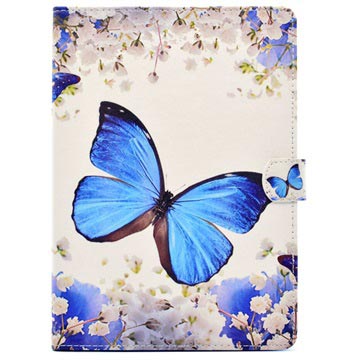 iPad 9.7 2017/2018 Wonder Series Folio Kotelo - Sininen Butterfly