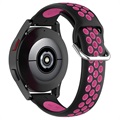 Kaksivärinen Samsung Galaxy Watch4/Watch4 Classic Silikoninen Urheiluhihna - Kuuma Pinkki / Musta