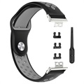 Kaksivärinen Huawei Watch Fit Silikoninen Urheiluhihna - Musta / Harmaa