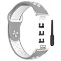 Kaksivärinen Huawei Watch Fit Silikoninen Urheiluhihna - Harmaa / Valkoinen