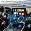 Kaksipäinen 2-in-1 langaton CarPlay- ja Android Auto -sovitin