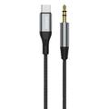 Dudao L11ProT USB-C - Minijack-kaapeli - Type-C/3.5mm - 1m - Musta