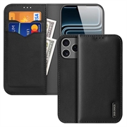 iPhone 18 Pro Max Dux Ducis Hivo Lompakkomallinen Nahkakotelo - Musta