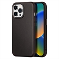 Dux Ducis Naples iPhone 13 Nahkapinnoitettu Suojakuori - Musta