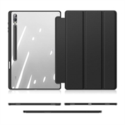 Samsung Galaxy Tab S9 Ultra Dux Ducis Toby Tri-Fold Älykäs Lompakkokotelo - Musta