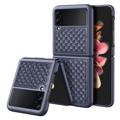 Dux Ducis Venice Samsung Galaxy Z Flip3 5G Nahkapinnoitettu Suojakuori - Sininen