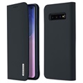 Dux Ducis Wish Samsung Galaxy S10 Nahkainen Lompakkokotelo - Tummansininen
