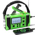 EGR-168-WB Aurinkokäyttöinen käsikäyttöinen hätäradio 10000mAh Powerbank - Vihreä