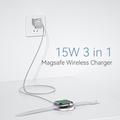 ESSAGER 3-in-1 15W magneettinen langaton latauslaite iPhone 12 / 13 / 14 / 15, AirPods, iWatch Slim Charging Padille
