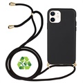 Saii Eco Line iPhone 12/12 Pro Kotelo Hihnalla - Musta