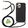 Saii Eco Line iPhone 12 Pro Max Kotelo Hihnalla - Musta