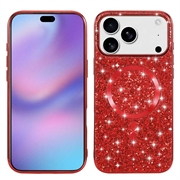 iPhone 17 Pro Galvanoitu glitter-kotelo - MagSafe-yhteensopiva - punainen