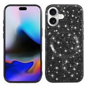 iPhone 17 Galvanoitu glitter-kotelo - MagSafe-yhteensopiva - Musta