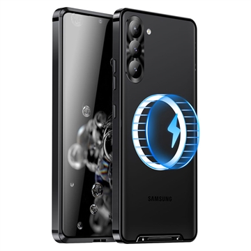 Galvanoitu Magneettinen Samsung Galaxy S23+ 5G Hybridikotelo - Musta