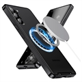Galvanoitu Magneettinen Samsung Galaxy S23+ 5G Hybridikotelo - Musta