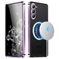 Galvanoitu Magneettinen Samsung Galaxy S23+ 5G Hybridikotelo - Violetti