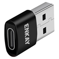 Enkay ENK-AT105 USB-A / USB-C Sovitin - Musta