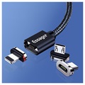 Essager 3-1:ssä Magneettinen Kaapeli - USB-C, Lightning, MicroUSB - 1m - Musta