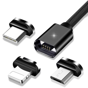 Essager 3-1:ssä Magneettinen Kaapeli - USB-C, Lightning, MicroUSB - 1m