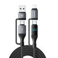 Essager 4-in-1 100W pikalatauskaapeli virtanäytöllä - 2m - musta