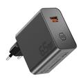 Essager ES-CD65 65W GaN-seinälaturi - USB-C/USB-A - musta