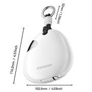 Essager HW02 10000mAh Powerbank C-tyypin kaapelilla ja karabiinilla - 22.5W - Valkoinen