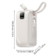 Essager PD 65W Nopeasti latautuva varavirtalähde 20000mAh salama/USB-C-kaapeleilla - titaani