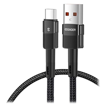 Essager Quick Charge 3.0 USB-C Kaapeli - 66W - 1m (Avoin pakkaus - Tyydyttävä) - Musta