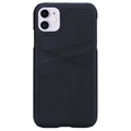 Essentials Tripple Card iPhone 11 Nahkakotelo - Musta