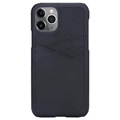 Essentials Triple Card iPhone 11 Pro Nahkakotelo - Musta