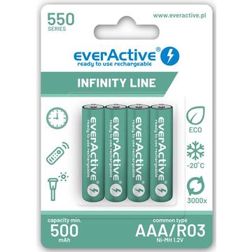 EverActive Infinity Line EVHRL03-550 Ladattavat AAA-paristot 550mAh - 4 kpl.