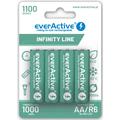 EverActive Infinity Line EVHRL6-1100 ladattavat AA-paristot 1100mAh - 4 kpl.