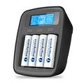 EverActive NC-1000M v2 Ni-MH/Ni-Cd ammattikäyttöön tarkoitettu akkulaturi - 4x AAA/AA