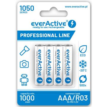 EverActive Professional Line EVHRL03-1050 ladattavat AAA-paristot 1050mAh - 4 kpl.