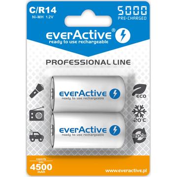 EverActive Professional Line EVHRL14-5000 ladattavat C-akut 5000mAh - 2 kpl.