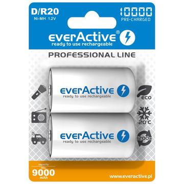 EverActive Professional Line EVHRL20-10000 ladattavat D-akut 10000mAh - 2 kpl.