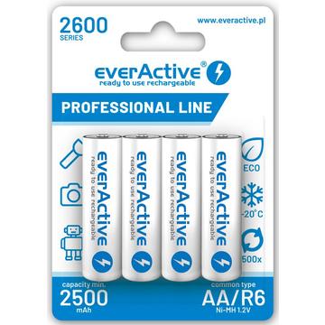 EverActive Professional Line EVHRL6-2600 ladattavat AA-paristot 2600mAh - 4 kpl.