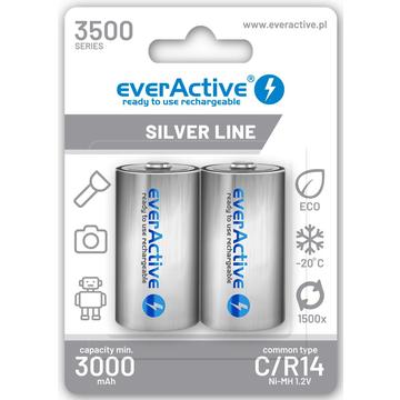 EverActive Silver Line EVHRL14-3500 ladattavat C-akut 3500mAh - 2 kpl.